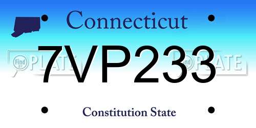 7VP233 Connecticut License Plate