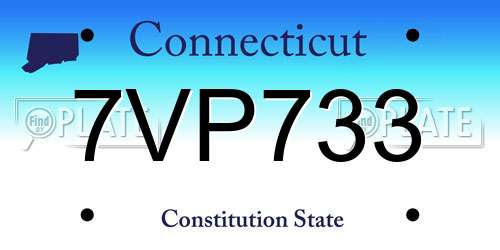 7VP733 Connecticut License Plate