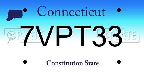 7VPT33 Connecticut License Plate