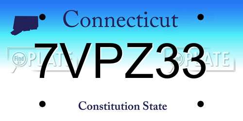 7VPZ33 Connecticut License Plate