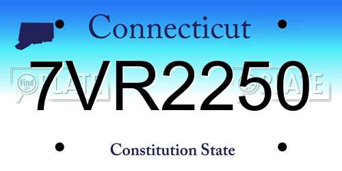 7VR2250 Connecticut License Plate