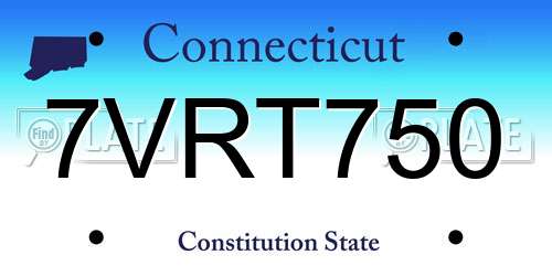 7VRT750 Connecticut License Plate