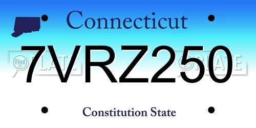 7VRZ250 Connecticut License Plate