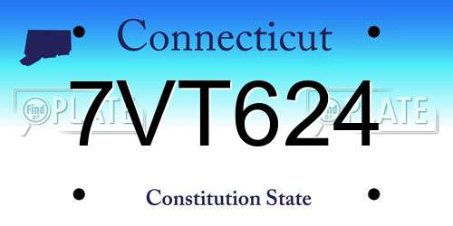 7VT624 Connecticut License Plate