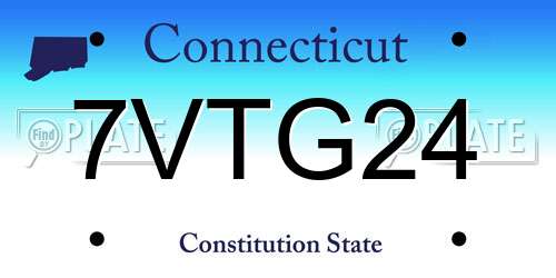 7VTG24 Connecticut License Plate
