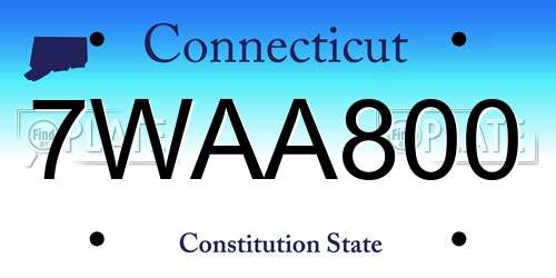 7WAA800 Connecticut License Plate