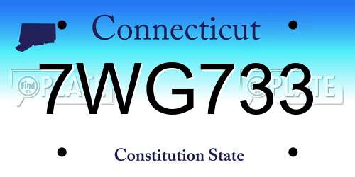 7WG733 Connecticut License Plate
