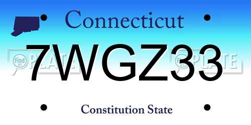 7WGZ33 Connecticut License Plate