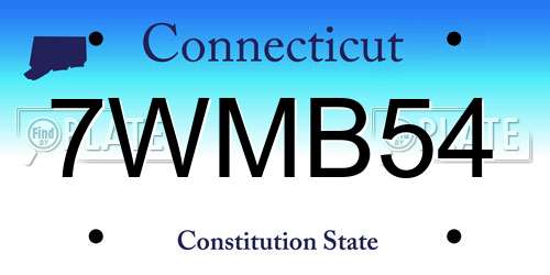 7WMB54 Connecticut License Plate