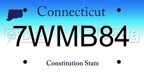 7WMB84 Connecticut License Plate