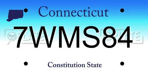 7WMS84 Connecticut License Plate