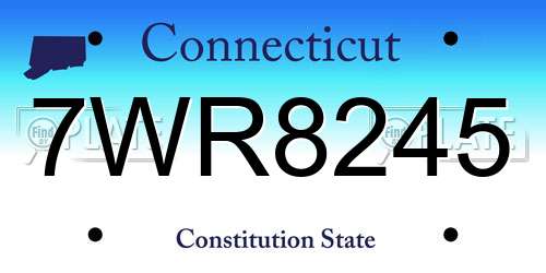 7WR8245 Connecticut License Plate