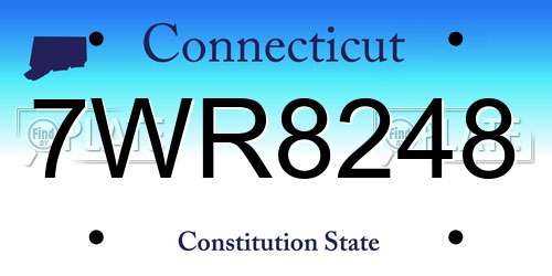 7WR8248 Connecticut License Plate