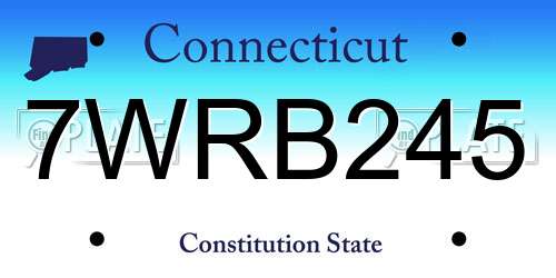 7WRB245 Connecticut License Plate