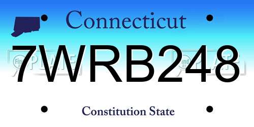 7WRB248 Connecticut License Plate