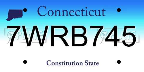 7WRB745 Connecticut License Plate