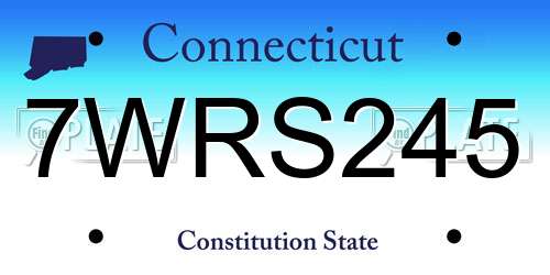 7WRS245 Connecticut License Plate