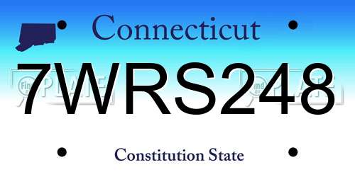 7WRS248 Connecticut License Plate