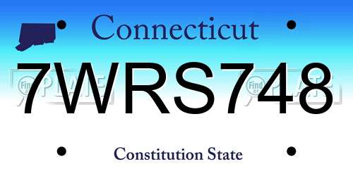 7WRS748 Connecticut License Plate