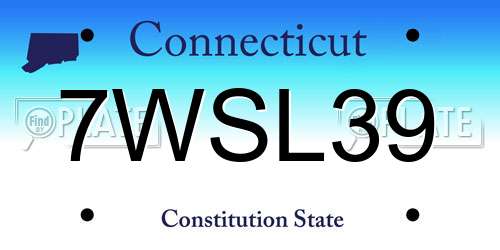 7WSL39 Connecticut License Plate