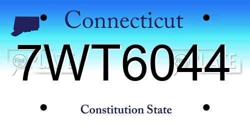 7WT6044 Connecticut License Plate