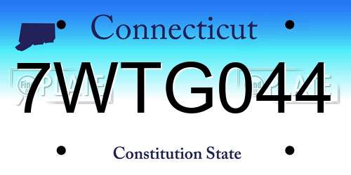 7WTG044 Connecticut License Plate