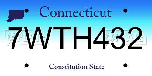 7WTH432 Connecticut License Plate