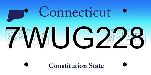 7WUG228 Connecticut License Plate