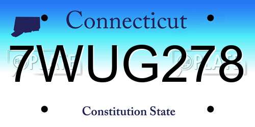 7WUG278 Connecticut License Plate