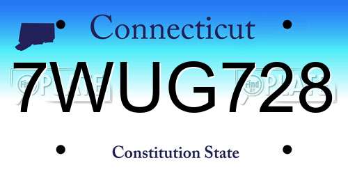7WUG728 Connecticut License Plate