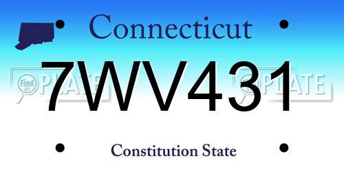 7WV431 Connecticut License Plate