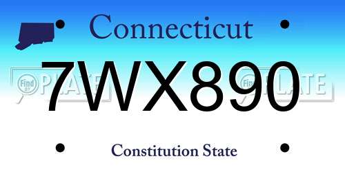 7WX890 Connecticut License Plate