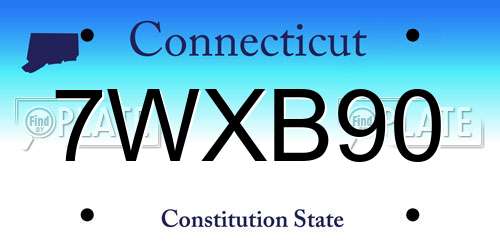 7WXB90 Connecticut License Plate