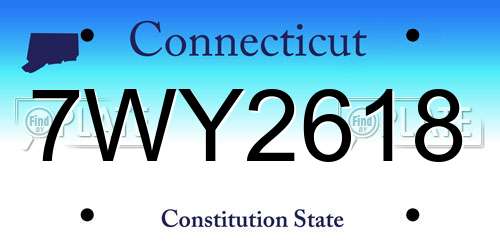 7WY2618 Connecticut License Plate