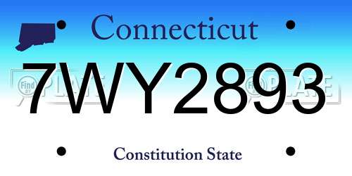 7WY2893 Connecticut License Plate
