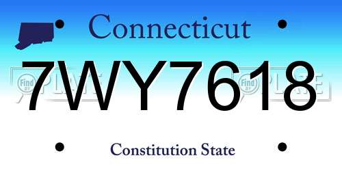7WY7618 Connecticut License Plate