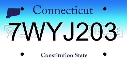7WYJ203 Connecticut License Plate