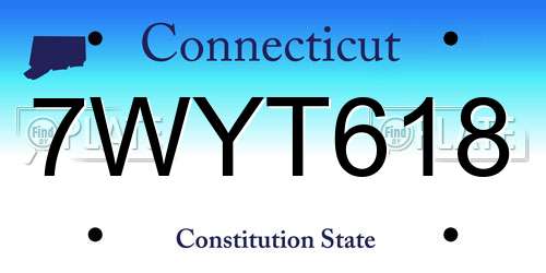 7WYT618 Connecticut License Plate