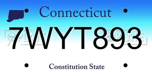 7WYT893 Connecticut License Plate