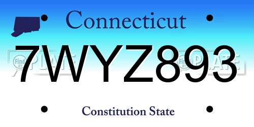 7WYZ893 Connecticut License Plate