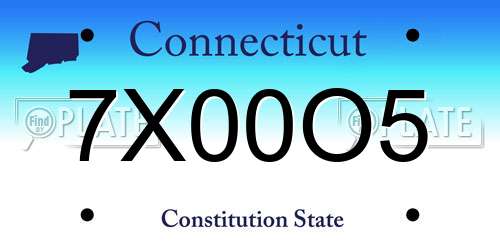 7X00O5 Connecticut License Plate