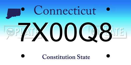 7X00Q8 Connecticut License Plate