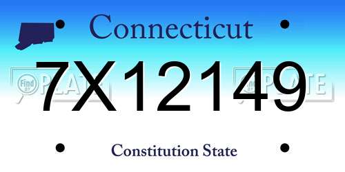 7X12149 Connecticut License Plate