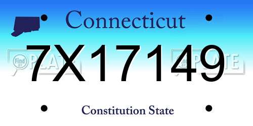 7X17149 Connecticut License Plate