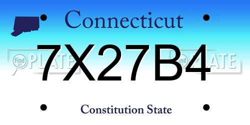 7X27B4 Connecticut License Plate