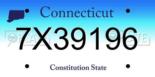 7X39196 Connecticut License Plate