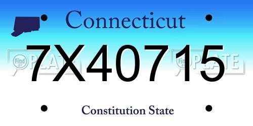 7X40715 Connecticut License Plate