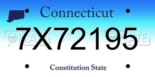 7X72195 Connecticut License Plate