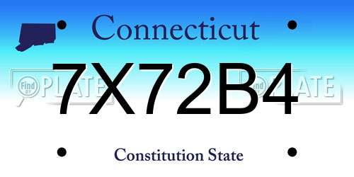 7X72B4 Connecticut License Plate