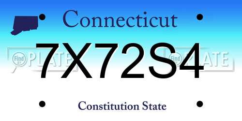 7X72S4 Connecticut License Plate
